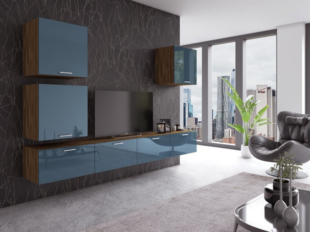 Стенка модульная Наоми белый глянец