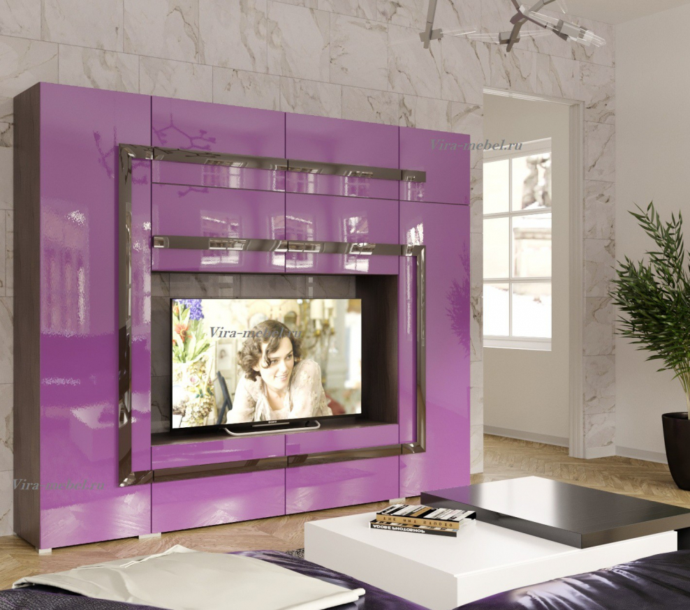 Спальня Фьюжн белый глянец венге линум