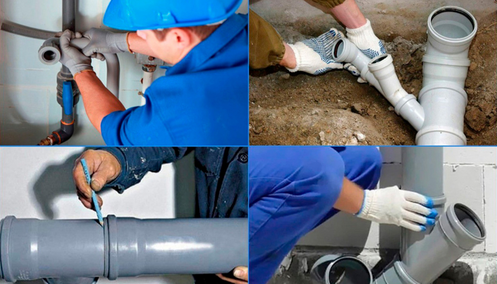 Монтаж 110 канализационной трубы