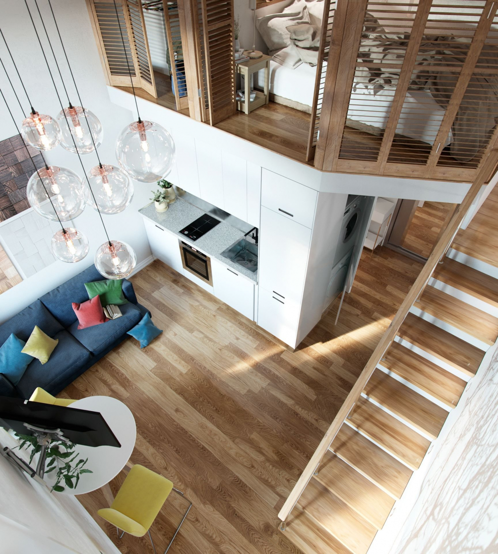 Двухуровневая студия 24м2