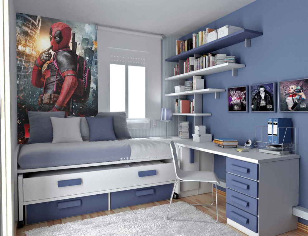 Комната в стиле лофт для подростка мальчика