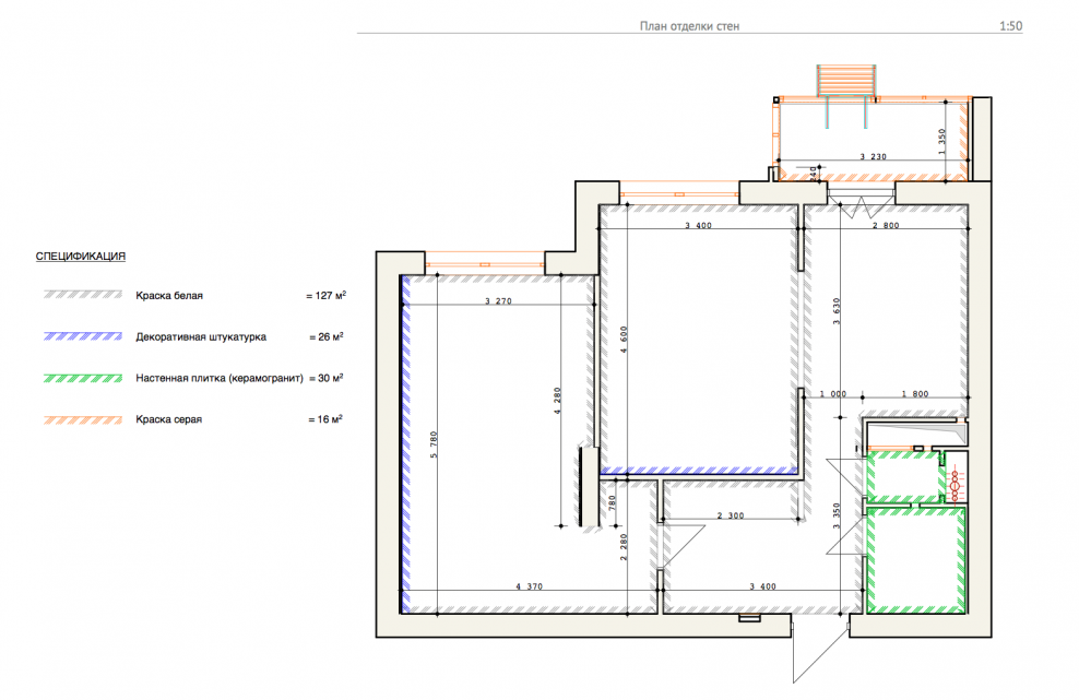 План отделки стен