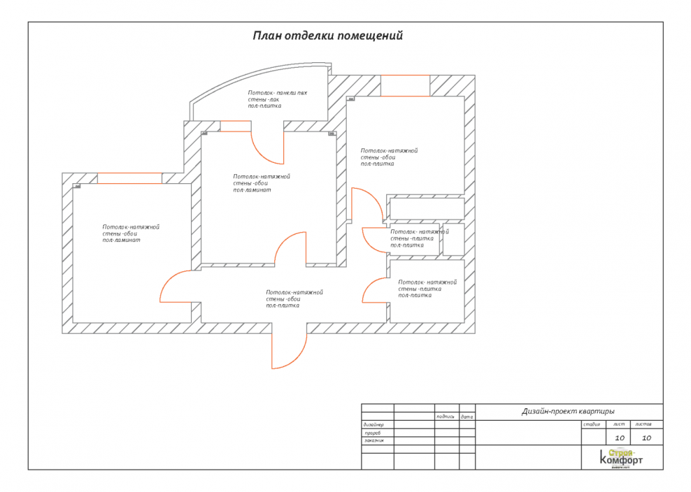 Чертежи по отделке помещений