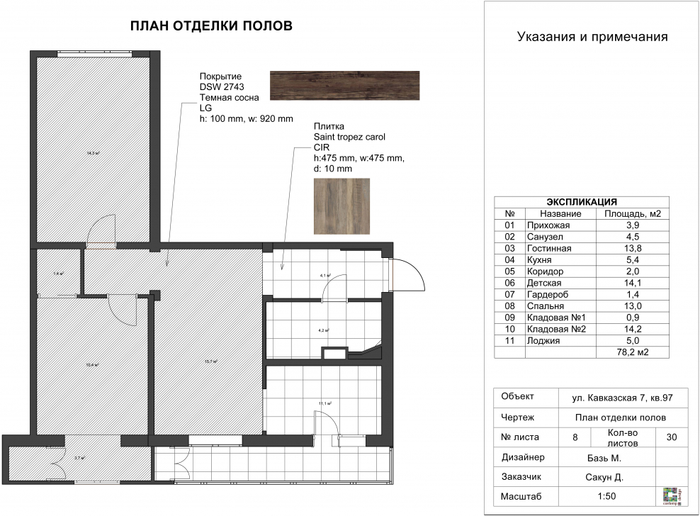 Отделка пола чертеж