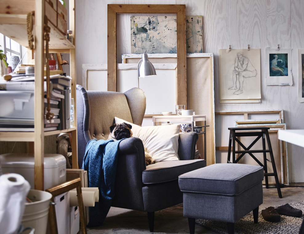 Кресло ikea СТРАНДМОН В интерьере