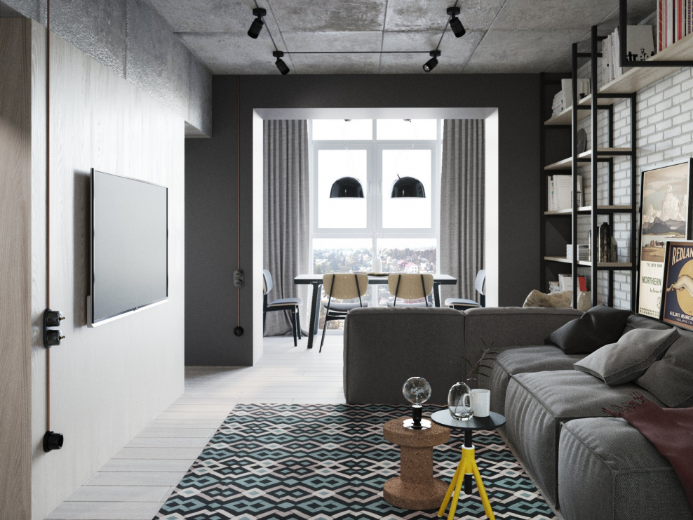 Мягкий лофт в интерьере