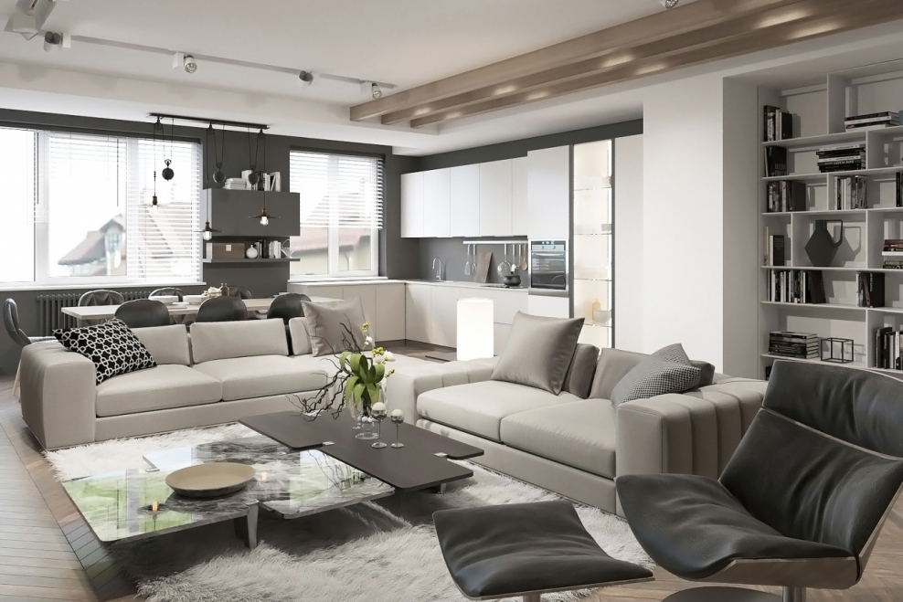 Яркие шторы в стиле лофт