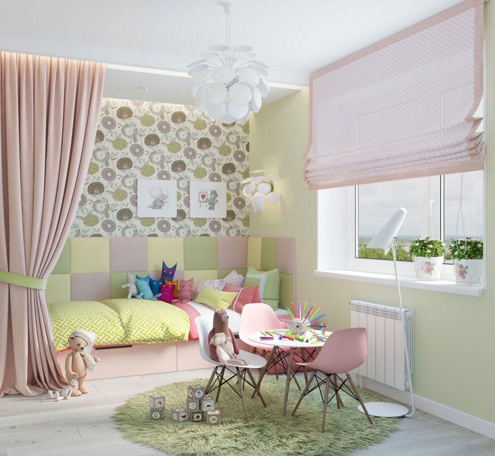 Детские комнаты в пастельных тонах