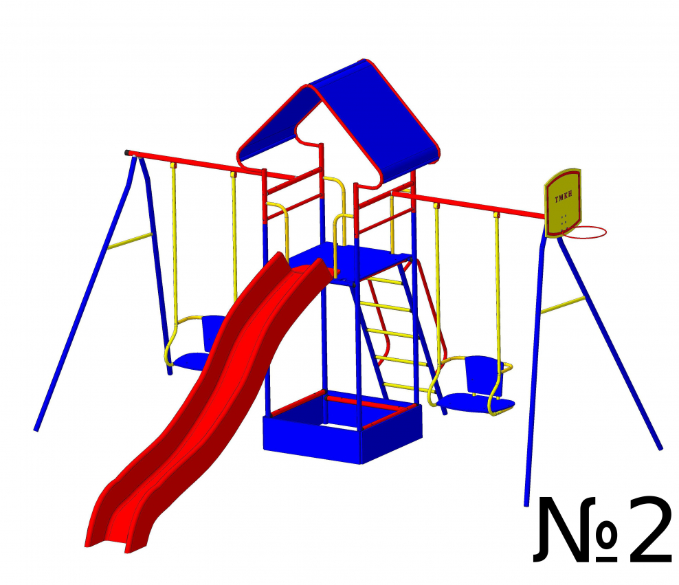 Спортивный комплекс (горка, ступень, мат+куб)