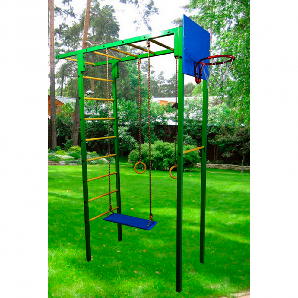 Металлические качели с турником