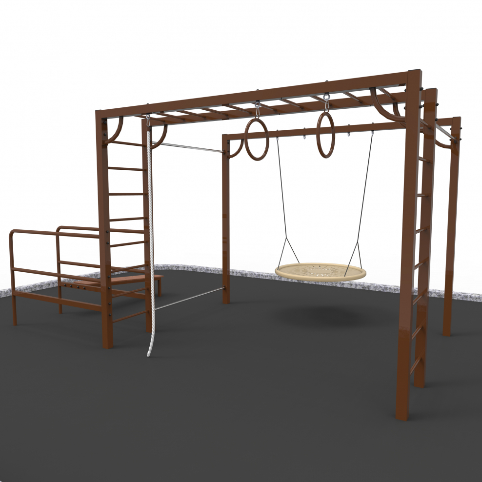 Детская спортивная площадка твайс с качелями гнездо