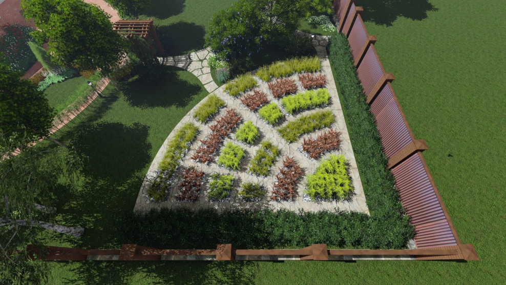 Озеленение треугольного участка