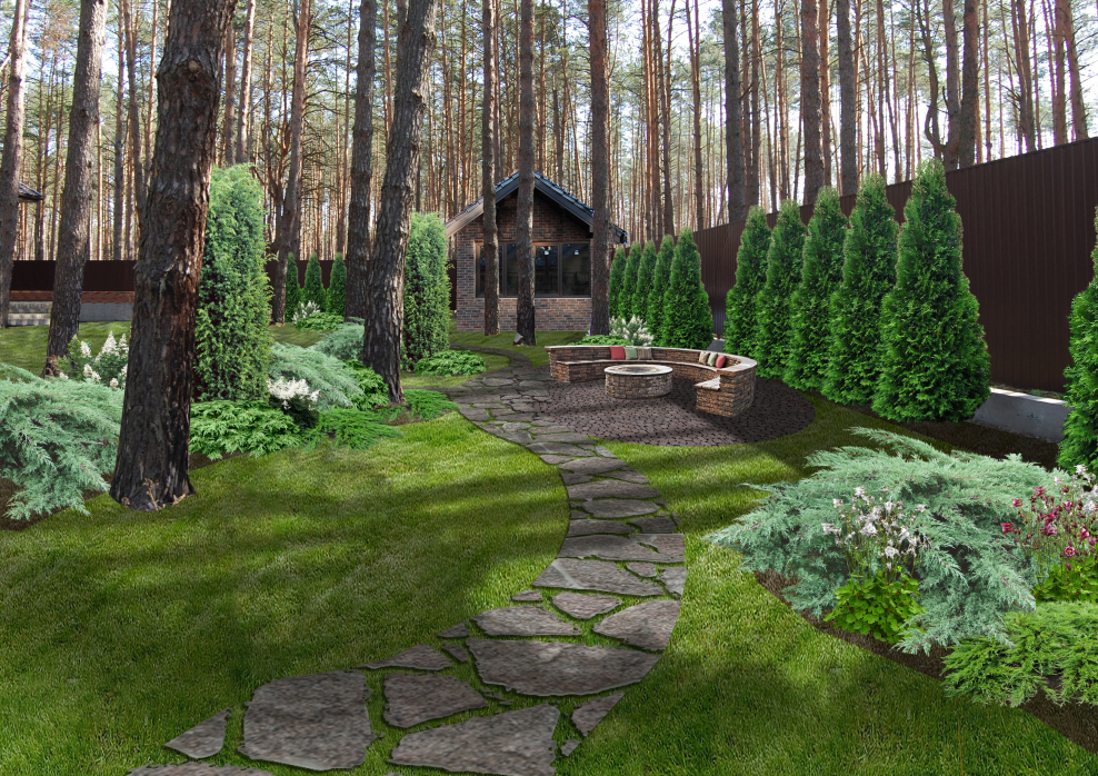 Ландшафт лесного участка