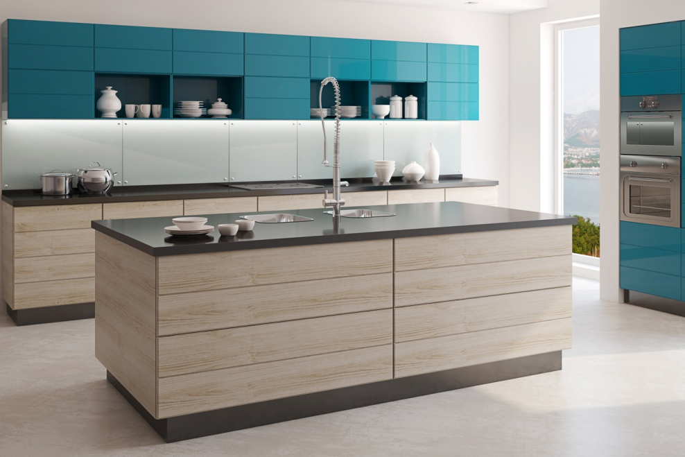 Кухня цвета Тиффани