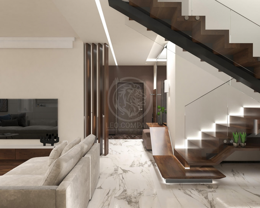 Многоуровневый интерьер