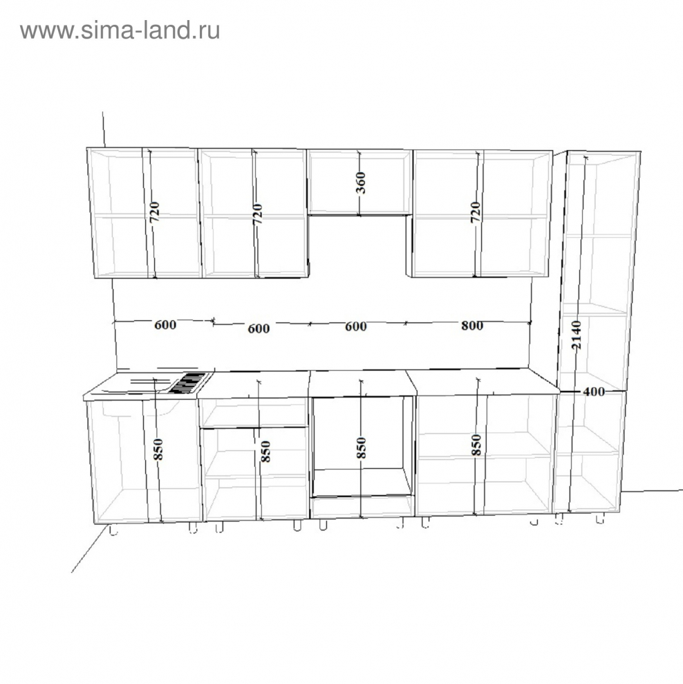 Кухонный гарнитур "гарнитур 13 белый Вегас