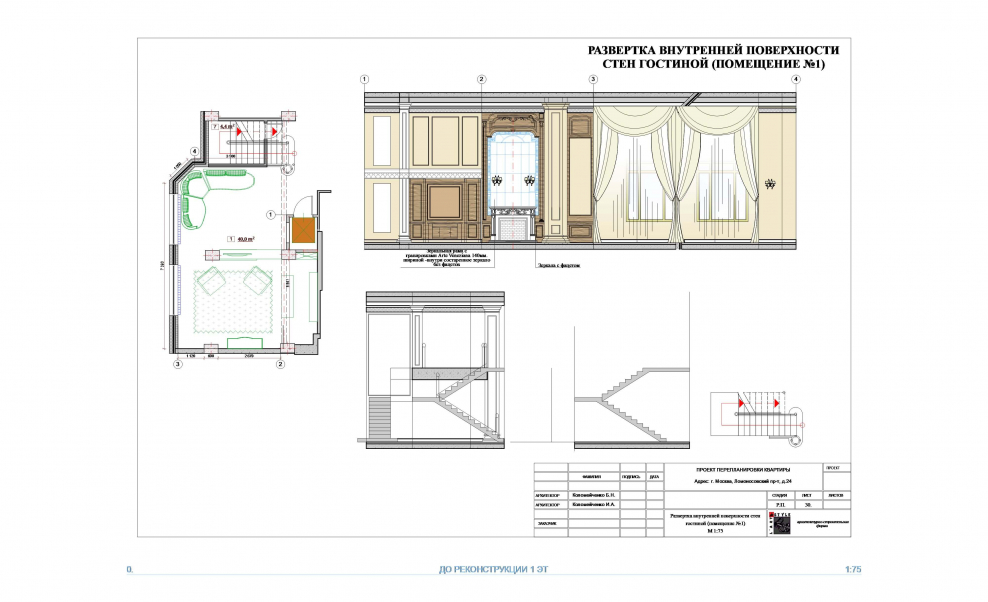 Внутренний развертка стены магазина