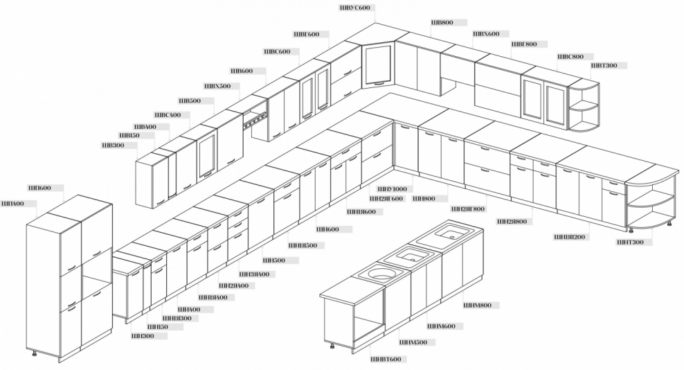 Развертка кухни в архикаде
