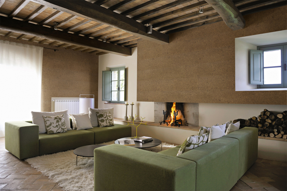 Пробковый потолок в интерьере