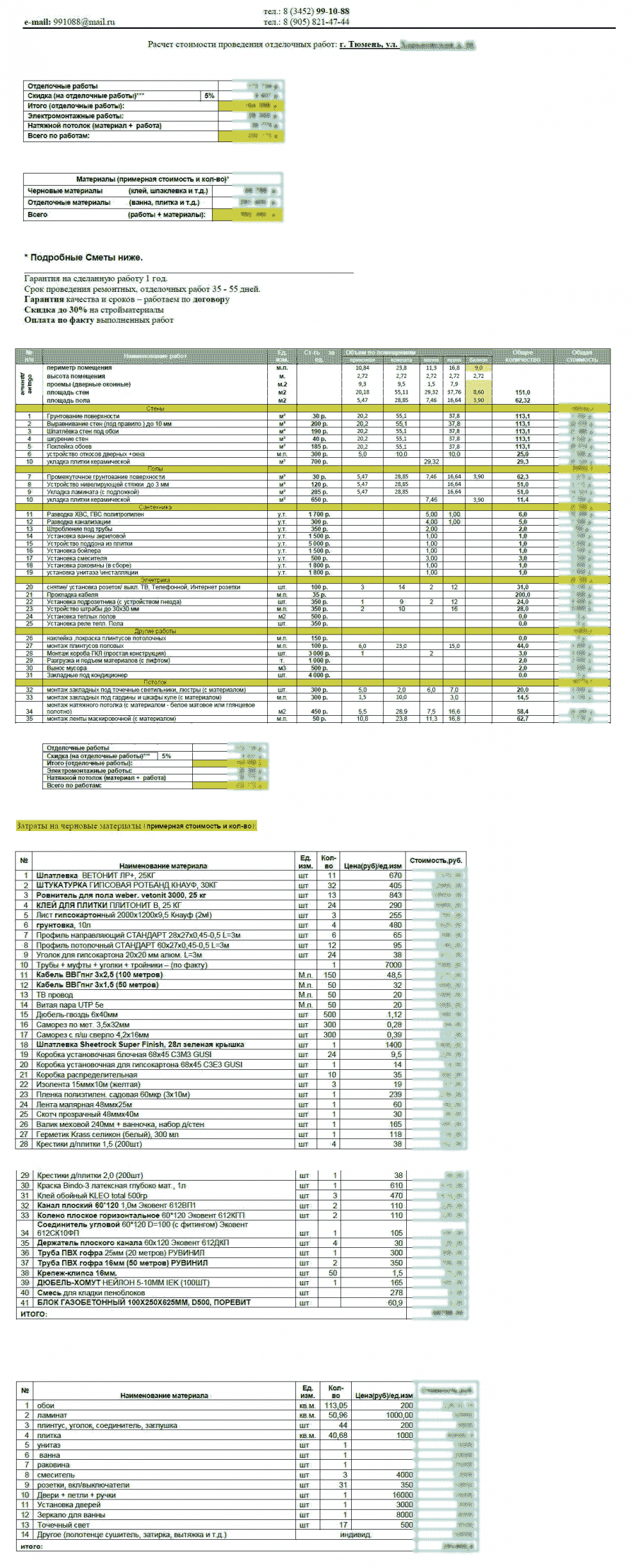 Как составить смету на ремонт квартиры