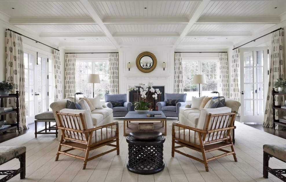 Интерьер гостинной в Сканди Кантри