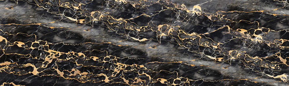 Черный мрамор с золотом фартук