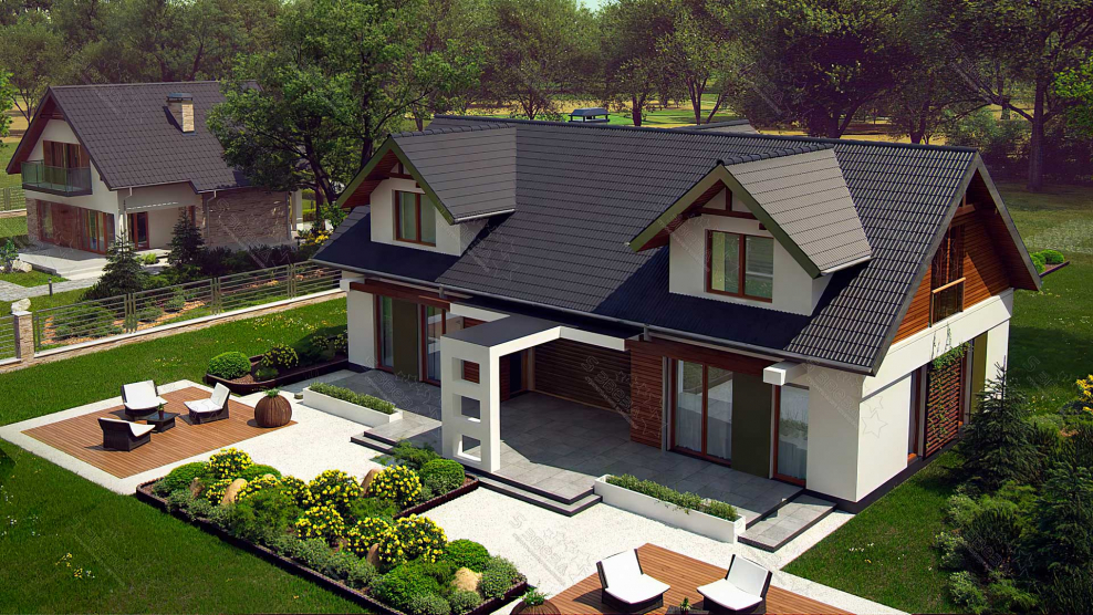 Дом на две семьи с мансардой