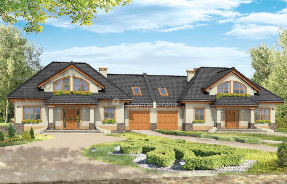 Дом на две семьи с мансардой