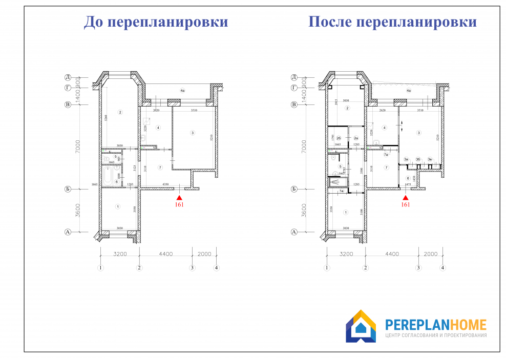 Проект перепланировки переоборудования помещений