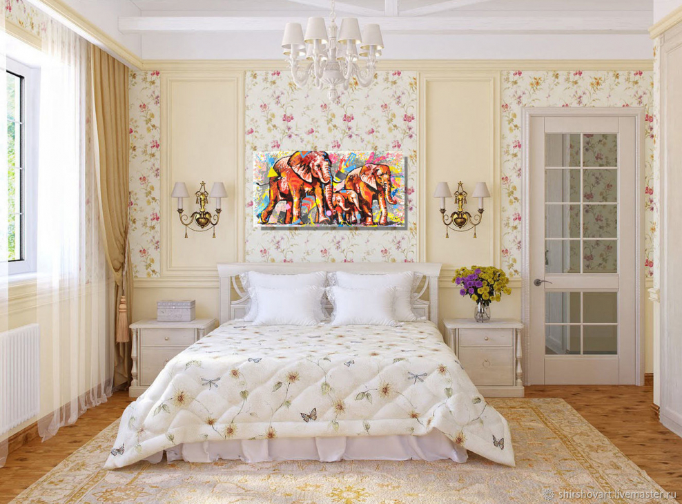 Спальня в мелкий цветочек