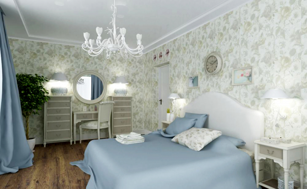 Спальня 9кв в стиле Прованс