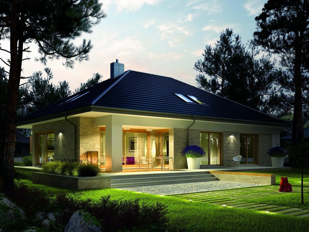 Современный одноэтажный коттедж