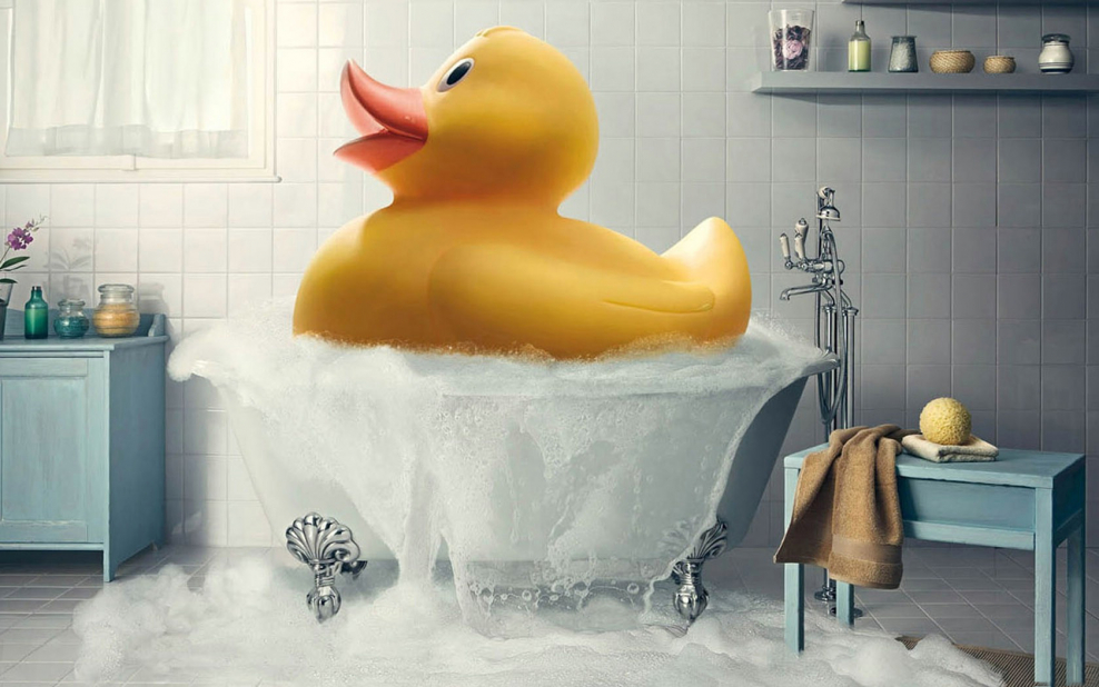Резиновые утки в ванной