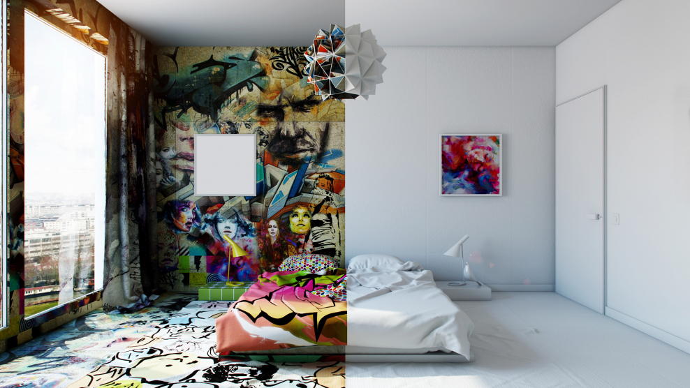 Граффити в интерьере квартиры