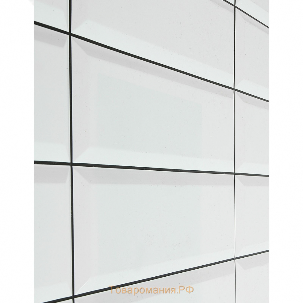 Панель ПВХ плитка белая белый шов 955 х 480 мм