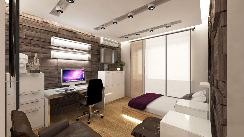 Дизайн спальни кабинета
