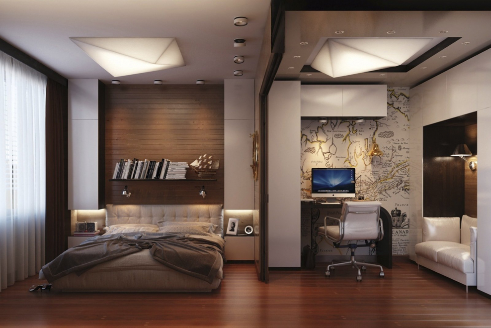 Спальня-кабинет в одной комнате
