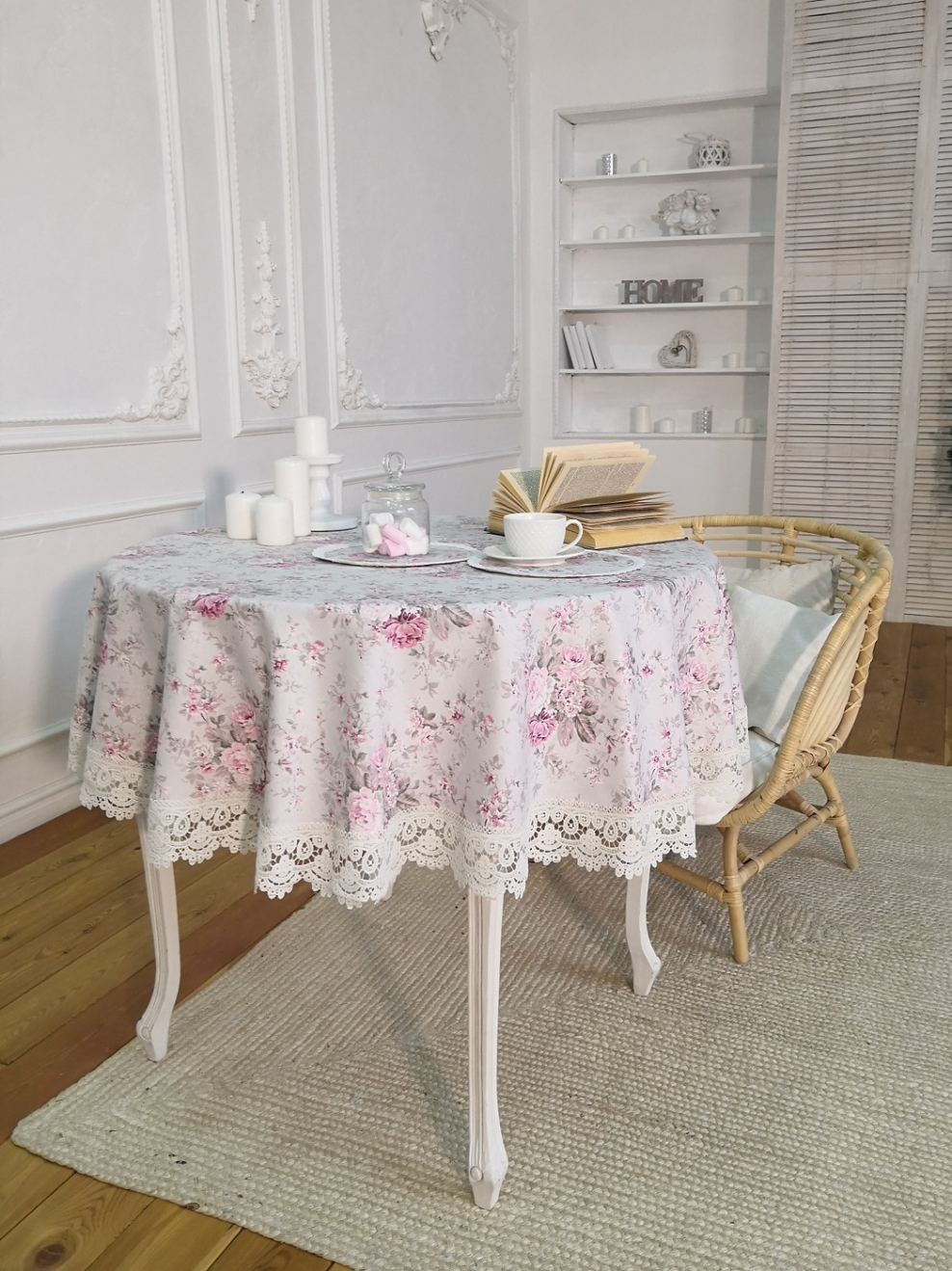 Скатерть на круглый стол в стиле Прованс