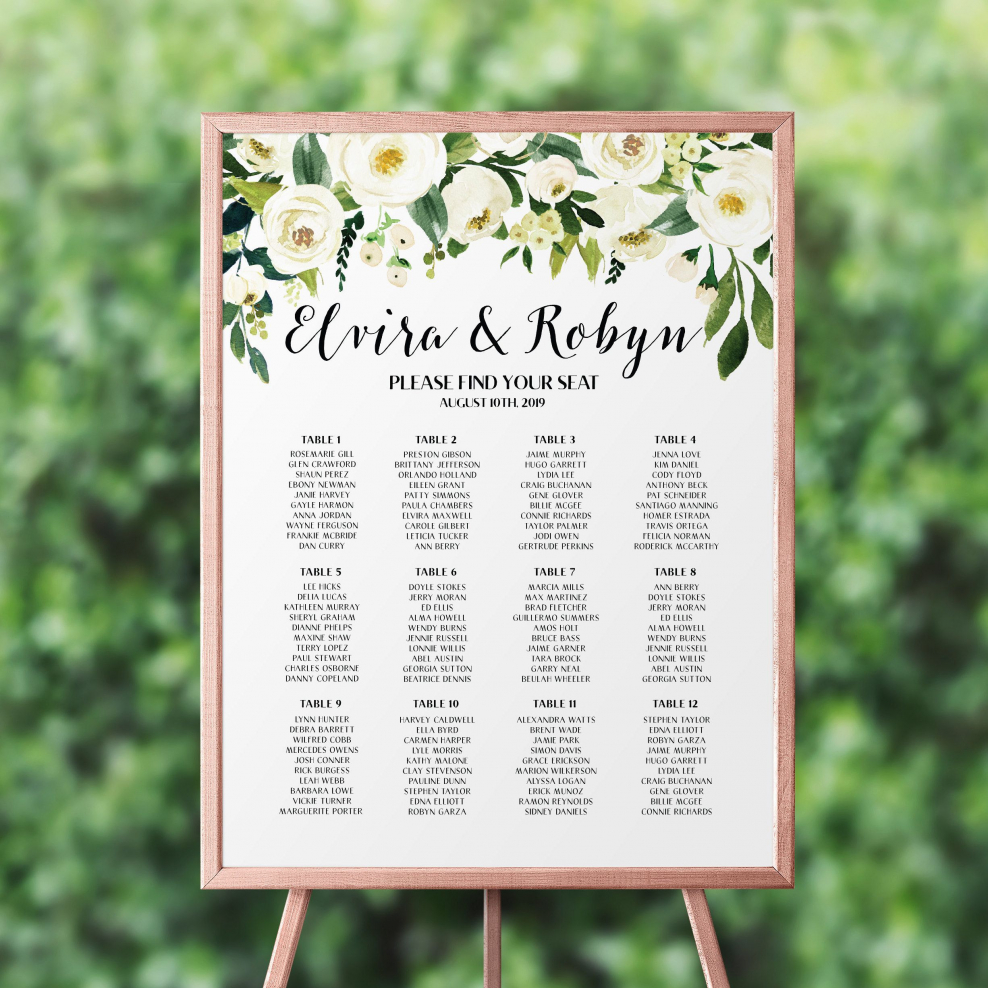 План рассадки на 10 столов