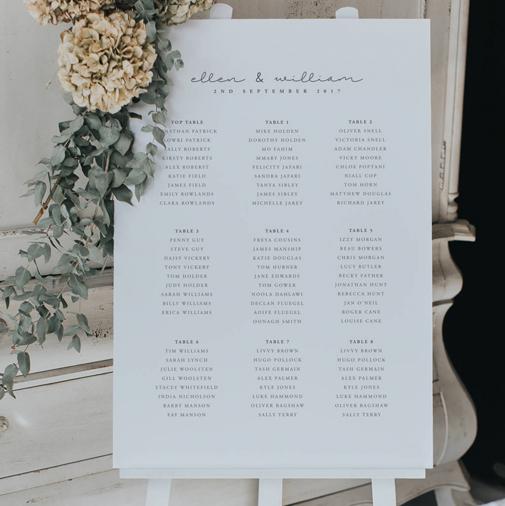 План рассадки металлический