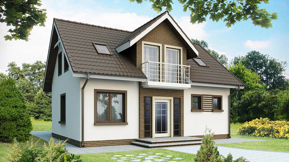 Дом 60кв м газобетона с мансардой