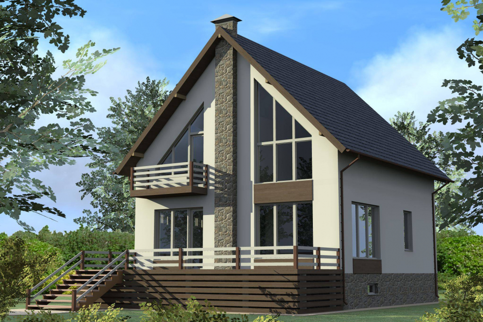 Блочный дом двухэтажный