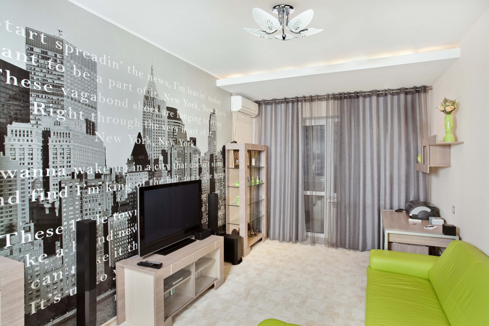 Обои компаньоны в интерьере гостиной