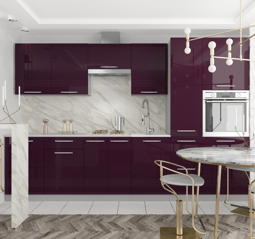 Кухонный гарнитур баклажан