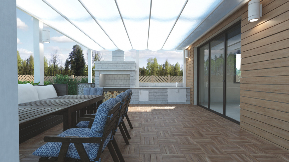 Придомовая терраса блок секция