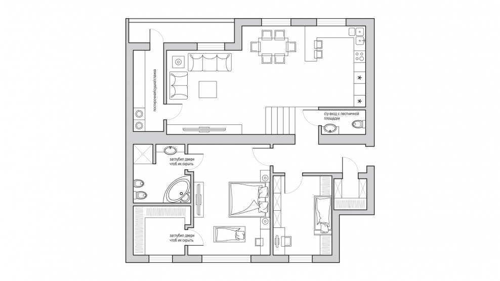 План квартиры сверху