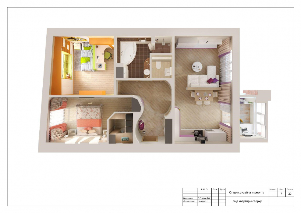 Чертеж квартиры сверху