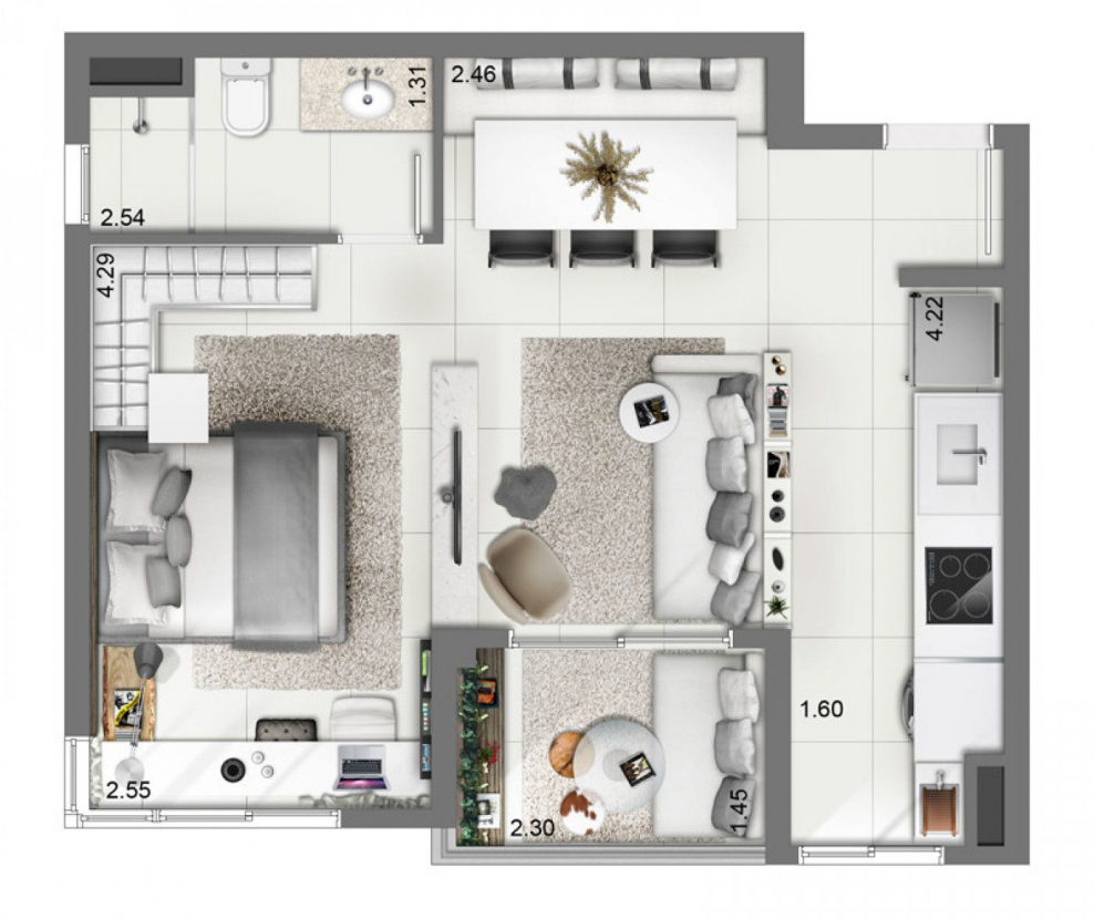 План квартиры сверху