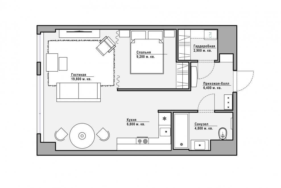 План квартиры вид сверху