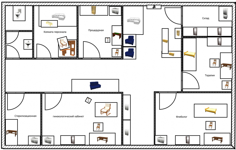 Размещение помещений на консольном этаже